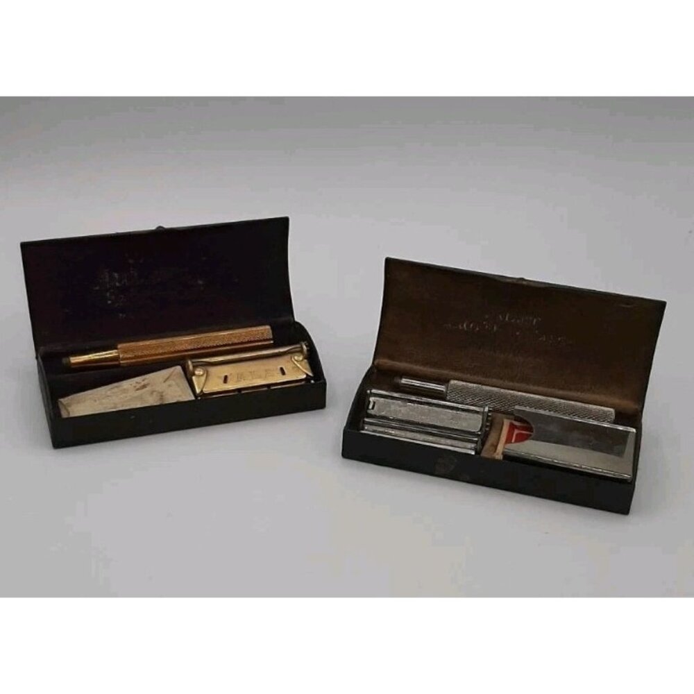 Vintage Antique Valet Autostrop Safety Razor Set in Steel Case 1914 Canada Set